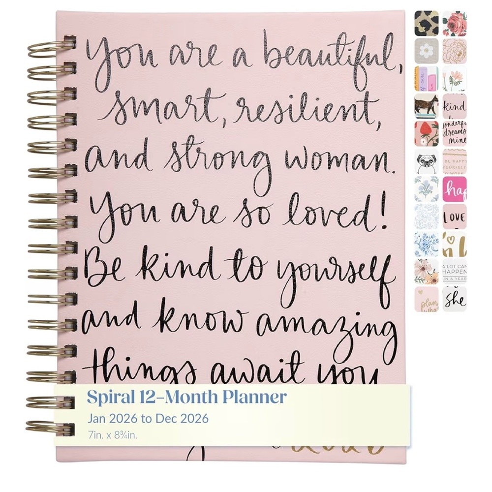 2026 Planners, Eccolo Spiral Agenda Planner, Weekly & Monthly Pages, 12 Months